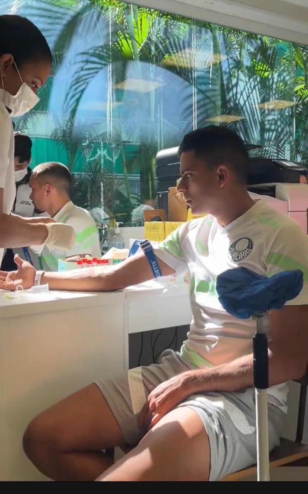 Bruno Rodrigues na reapresentação do Palmeiras — Foto: Palmeiras