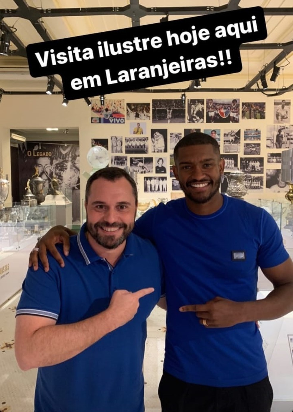 Mário Bittencourt postou foto ao lado de Marlon nas Laranjeiras — Foto: Divulgação