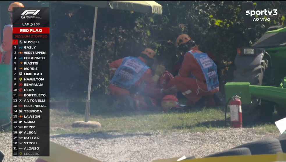 Leclerc revela susto com olho logo após batida no GP da Itália: "Não estava enxergando muito bem"