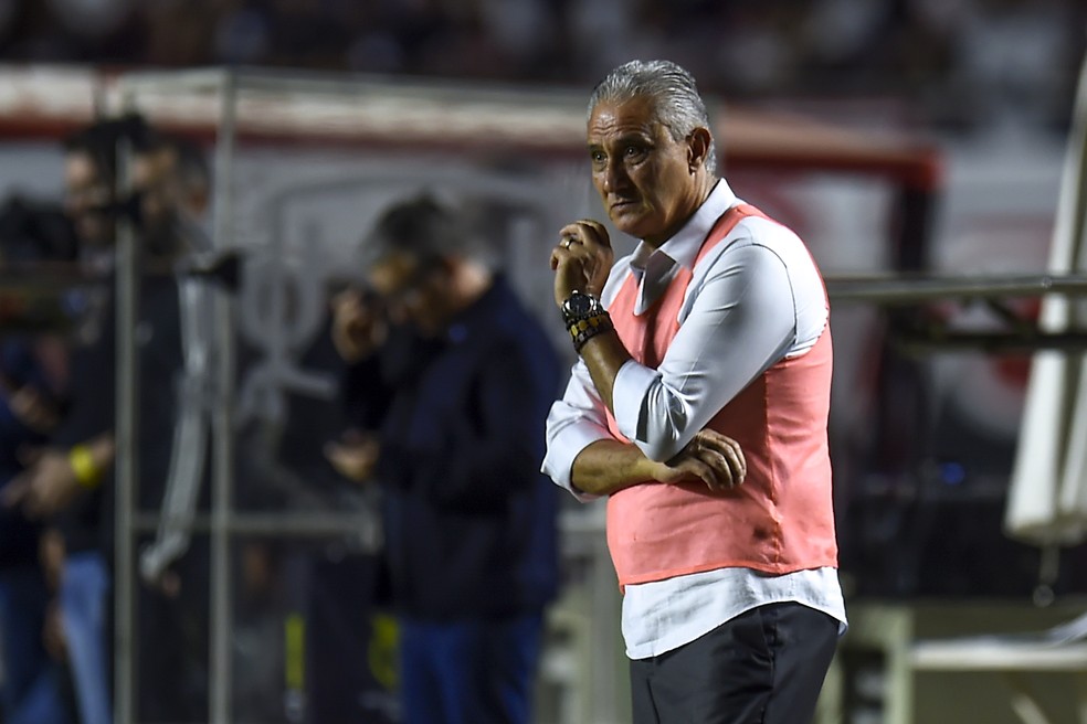 Tite em São Paulo x Flamengo — Foto: Marcelo Cortes / CRF