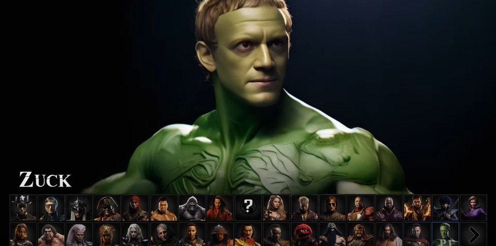 Mark Zuckerberg recriado com inteligência artificial no Mortal Kombat 3 — Foto: Divulgação/Interdimensional