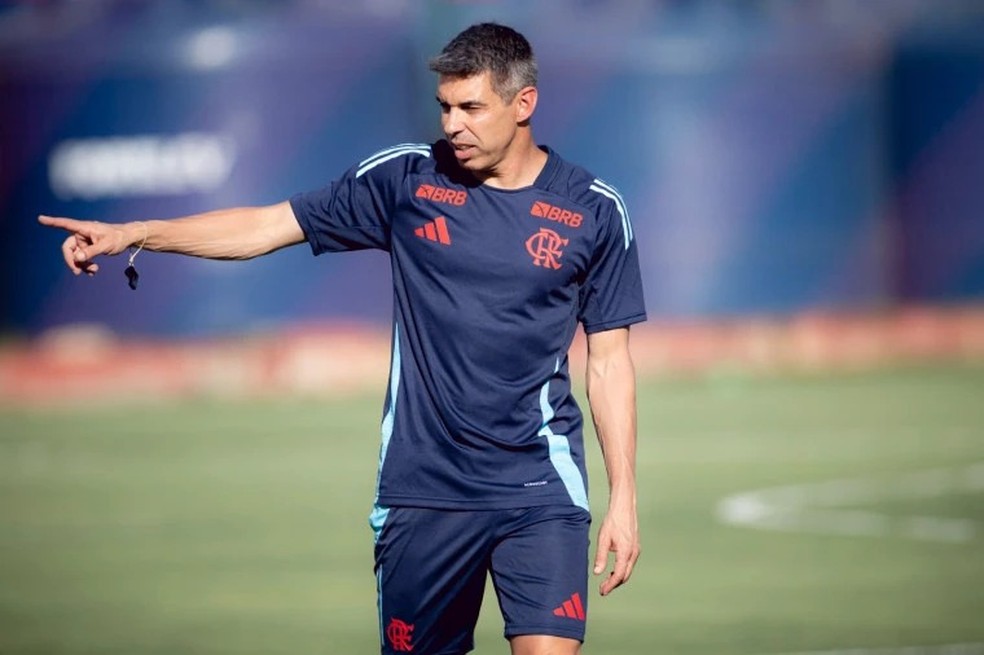 Nuno Campos em seu primeiro treino no Flamengo  Foto: Divulgao / Flamengo
