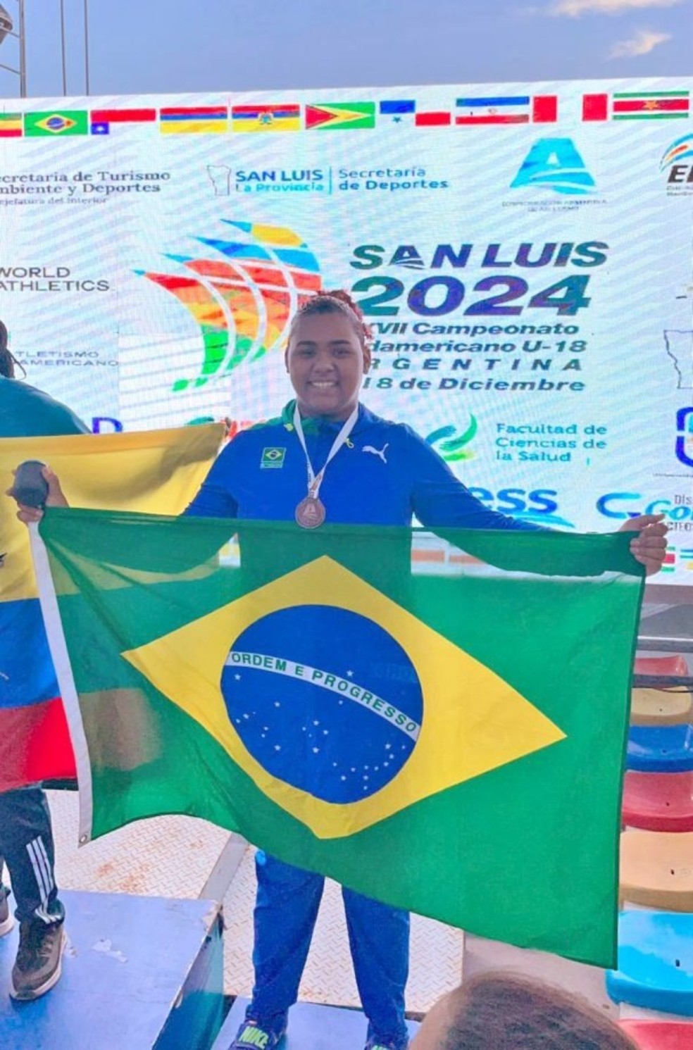 Atleta de MS é bronze em arremesso de peso no Campeonato Sul-Americano — Foto: Divulgação