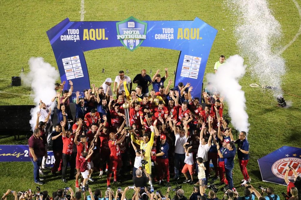 América-RN foi o campeão potiguar em 2023 — Foto: Augusto César Gomes