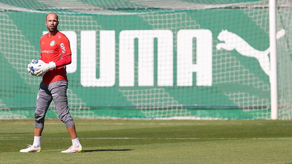 Marcelo Lomba em treino do Palmeiras nesta segunda-feira — Foto: Cesar Greco/Palmeiras