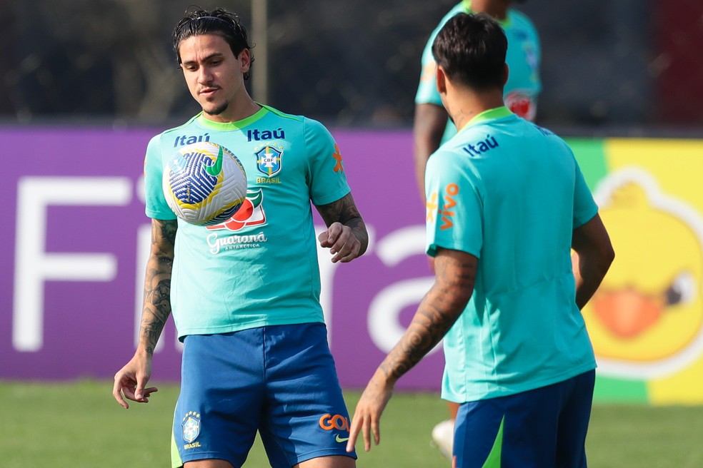 Pedro no treino da seleção nesta quarta, dia 4/9 EFE — Foto: EFE/ André Coelho