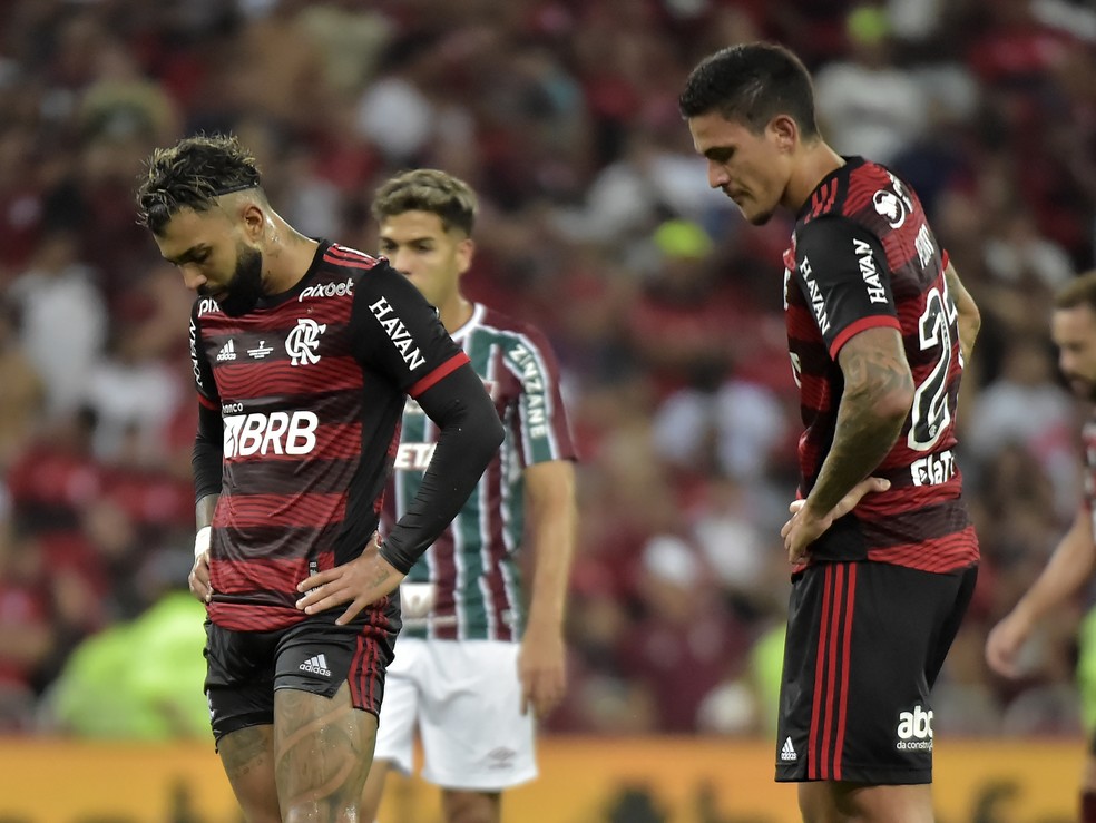 Gabigol e Pedro atravessam má fase no Flamengo no segundo semestre de 2023 — Foto: André Durão