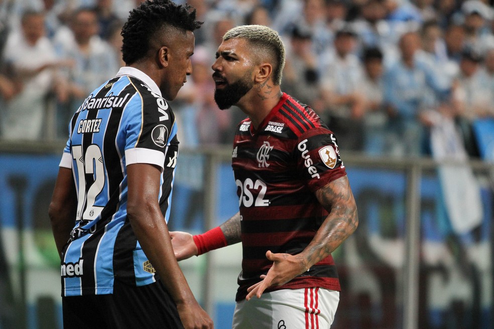 Cortez Gabigol Grêmio x Flamengo Libertadores — Foto: EVERTON SILVEIRA/AGÊNCIA F8/ESTADÃO CONTEÚDO