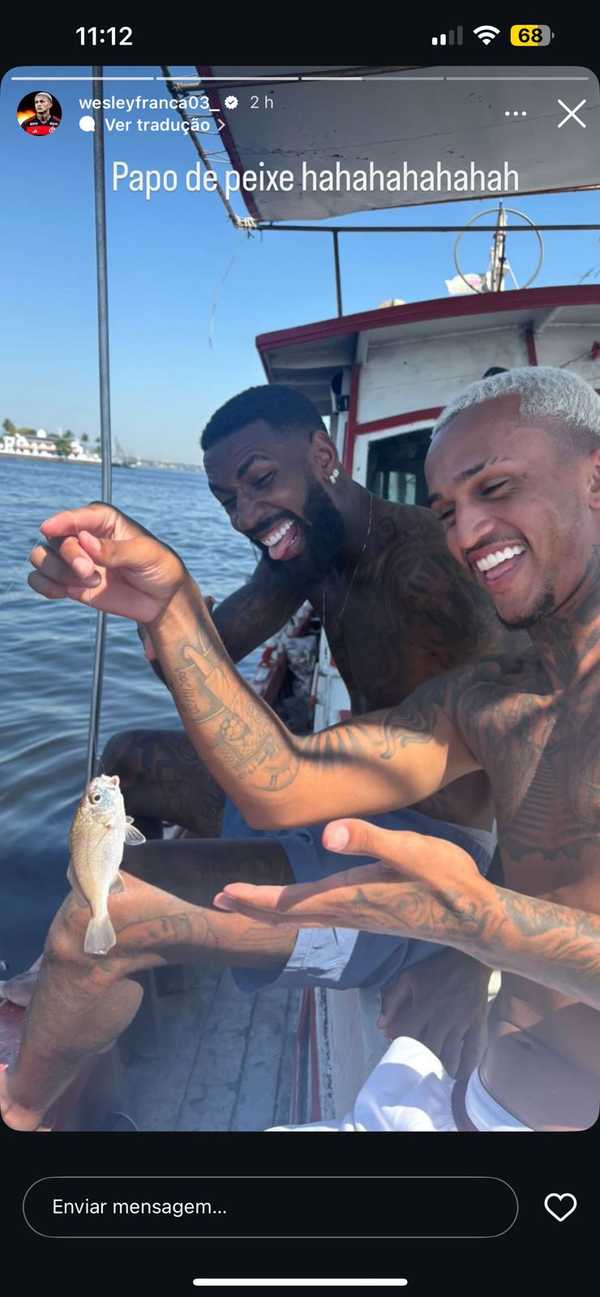 Gerson e Wesley Aproveitam Dia de Folga do Flamengo Para Pescar