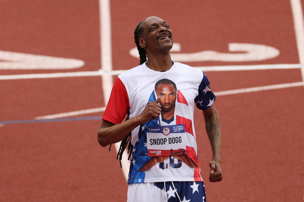 Snoop Dogg em seletiva olímpica nos EUA — Foto: Patrick Smith/Getty Images
