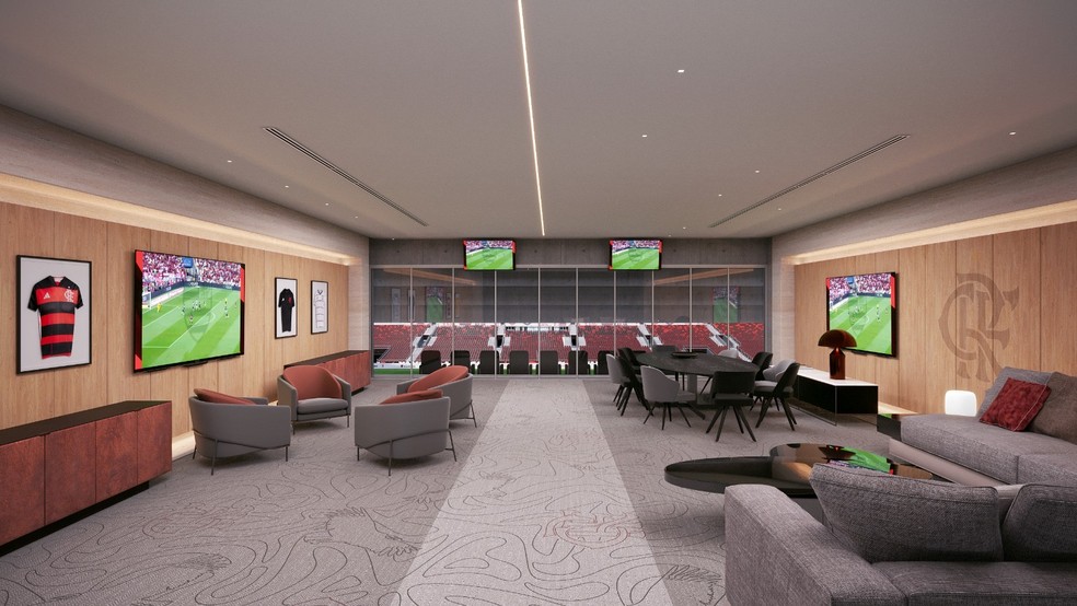 Imagens do projeto do estádio do Flamengo — Foto: Reprodução