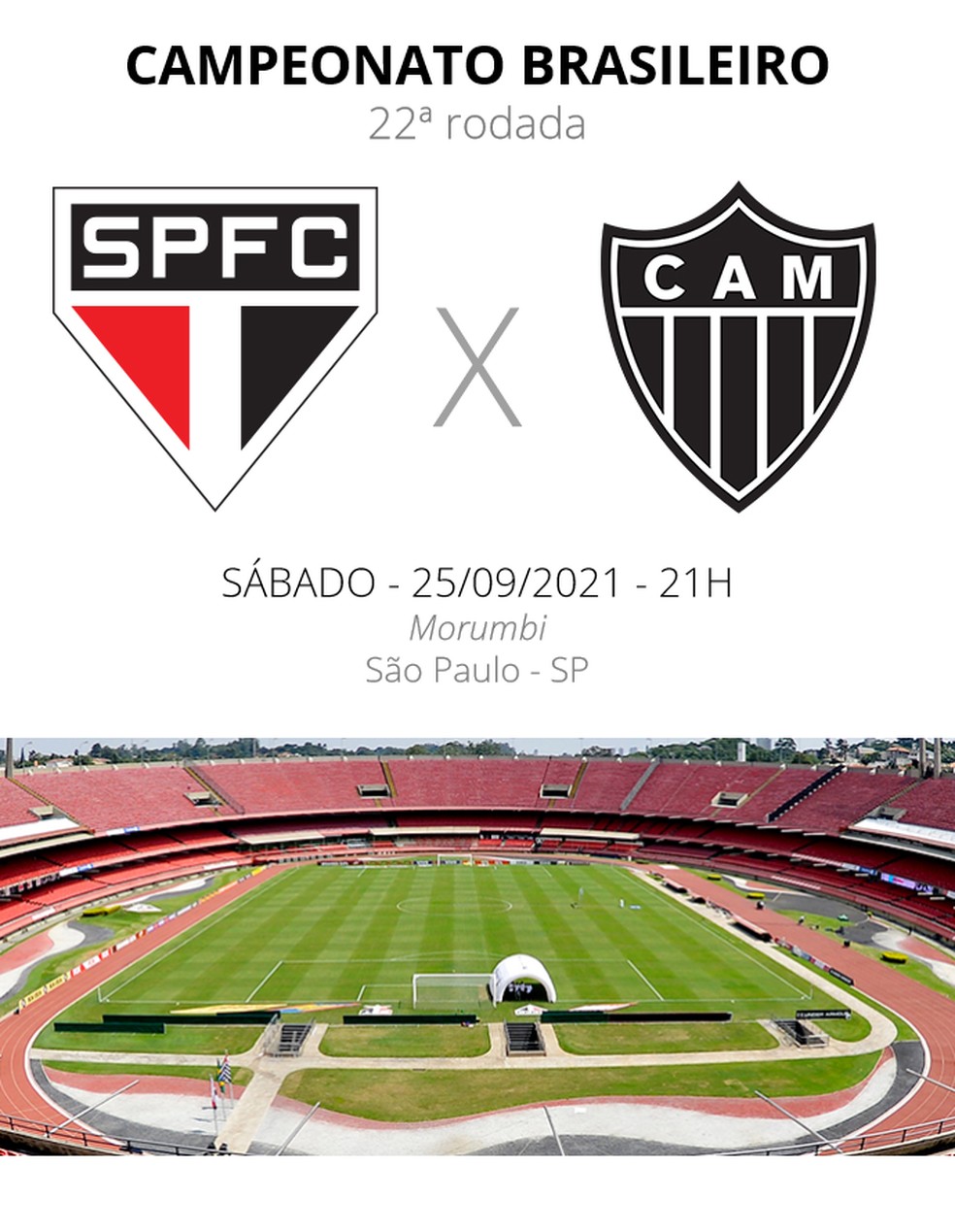 Atlético-MG x São Paulo: onde assistir, hora, escalações e arbitragem