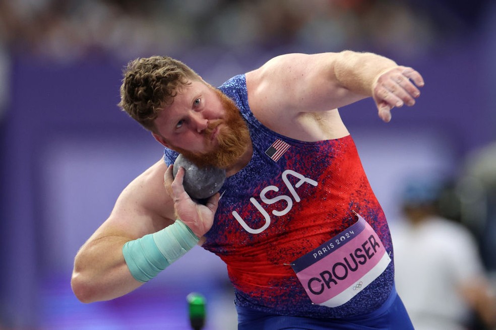 Ryan Crouser, tricampeão olímpico no arremesso de peso — Foto: Getty Images