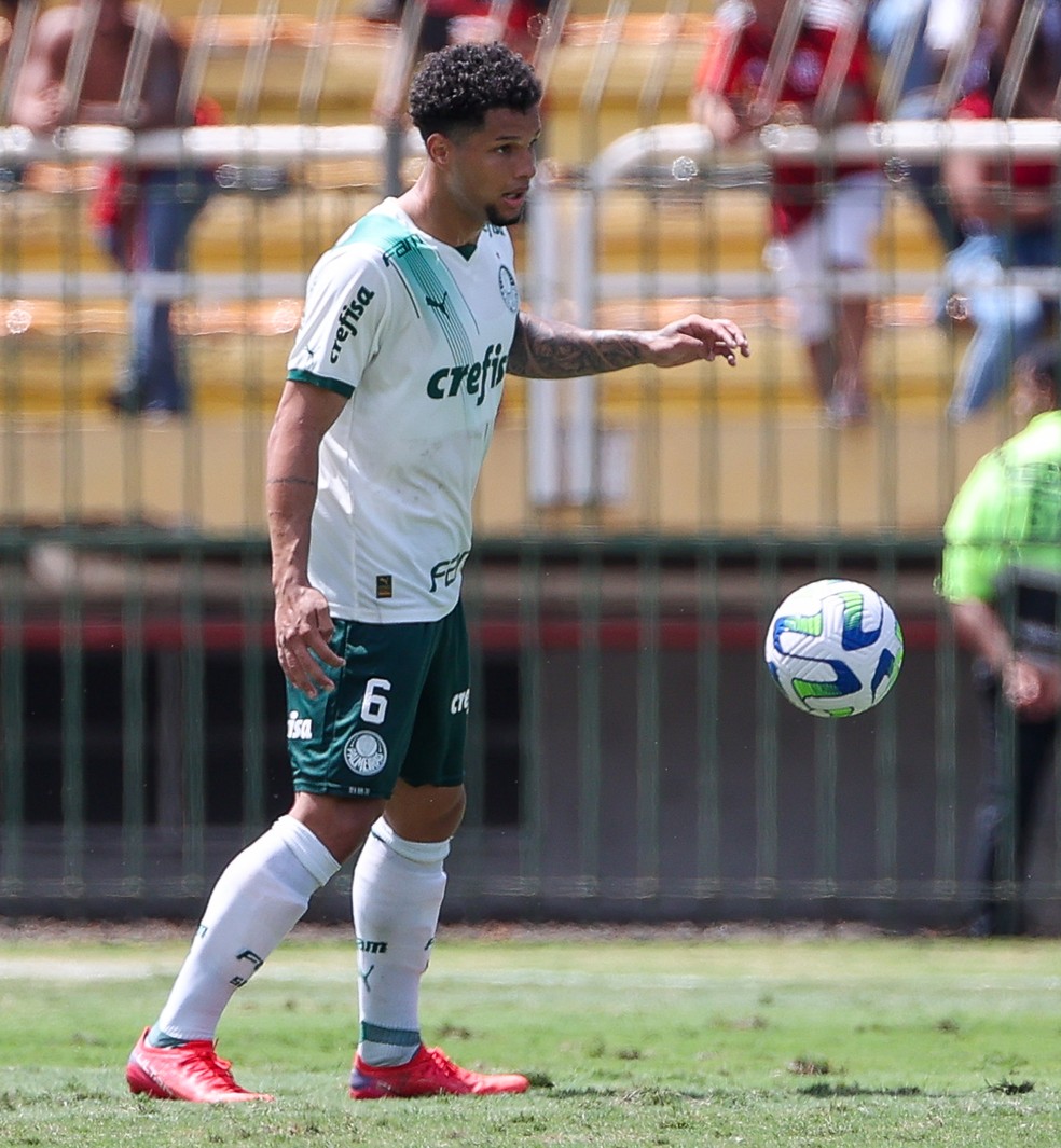 Ian Custódio, lateral do Palmeiras, na final do Brasileiro Sub-20 — Foto: Fabio Menotti/Palmeiras