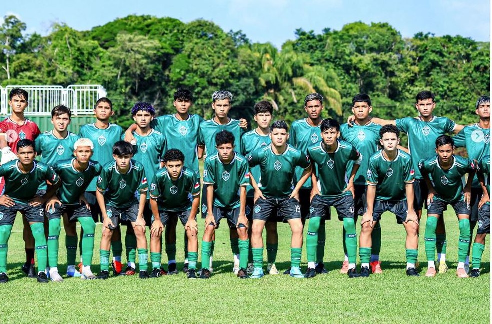 Elenco Sub-16 do Manaus estreou com vitória sobre o RB do Norte. — Foto: Arquivo Pessoal