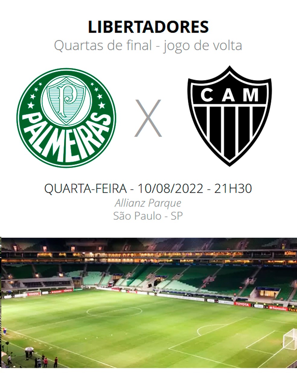 Horário do jogo do Galo hoje na Libertadores e quem vai transmitir