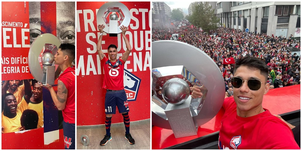Luiz Araújo foi campeão francês pelo Lille na temporada 2020/2021 — Foto: Arquivo Pessoal