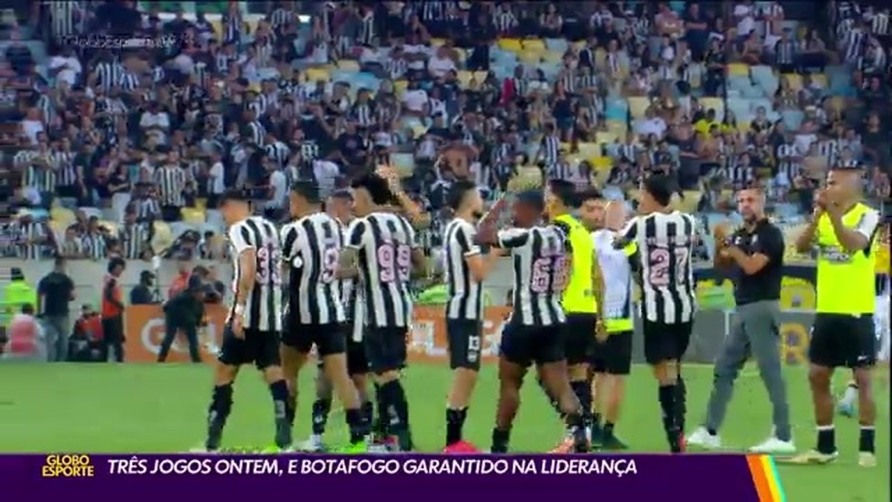 Três jogos, e Botafogo garantido na liderança do Brasileirão