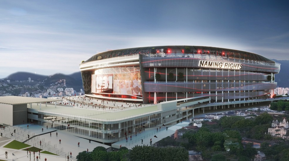 Imagens do projeto do estádio do Flamengo — Foto: Reprodução