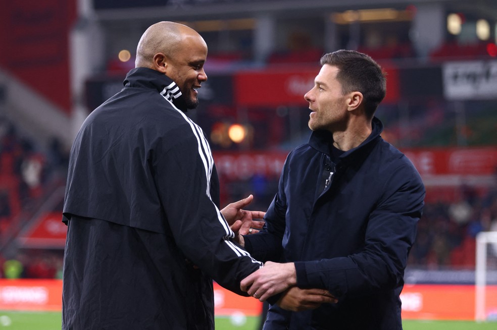 Kompany e Xabi Alonso terão novo duelo em Bayer Leverkusen x Bayern de Munique — Foto: Reuters