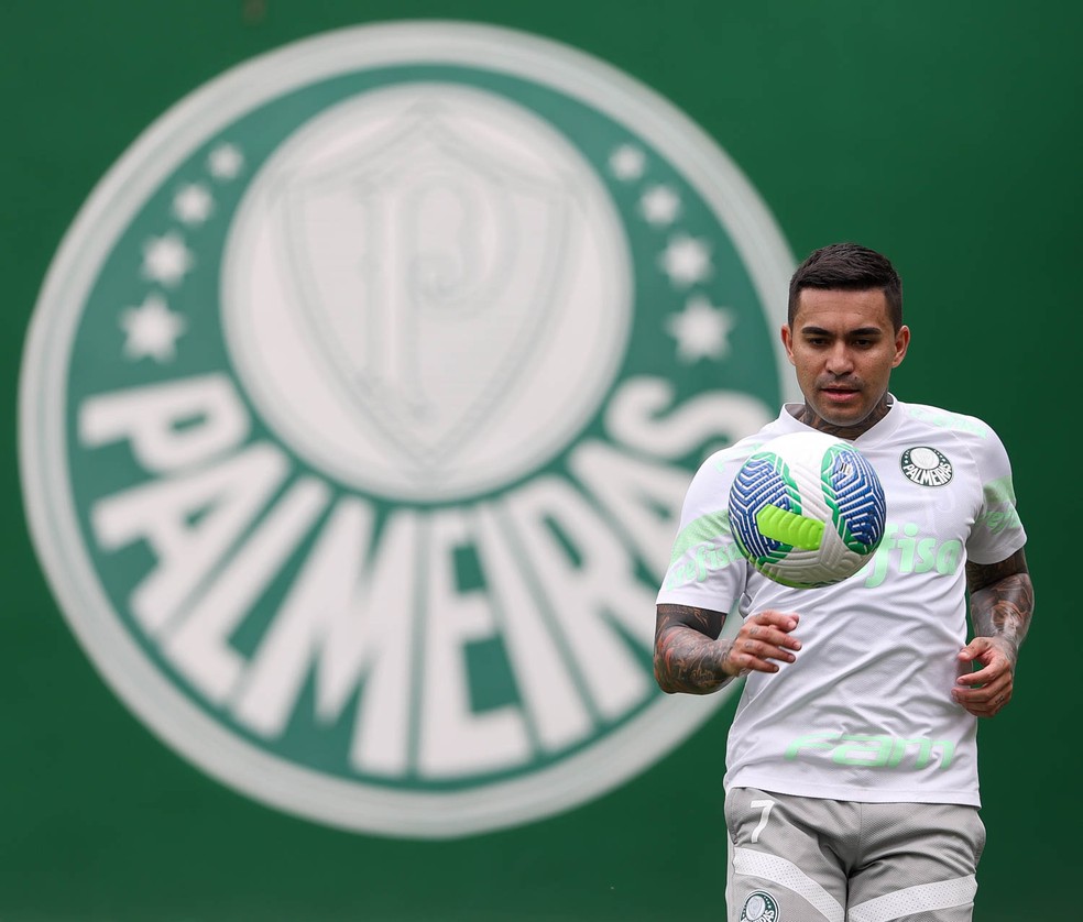 Dudu em treino no Palmeiras — Foto: Cesar Greco / Palmeiras