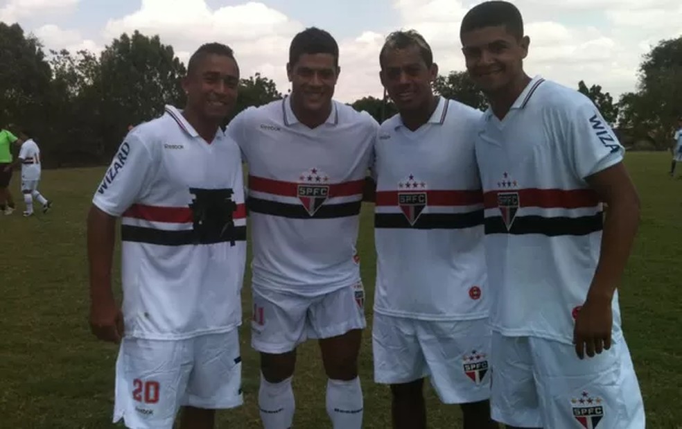 Jorge Henrique ao lado de Hulk, Marcelinho Paraíba e Denílson — Foto: Reprodução