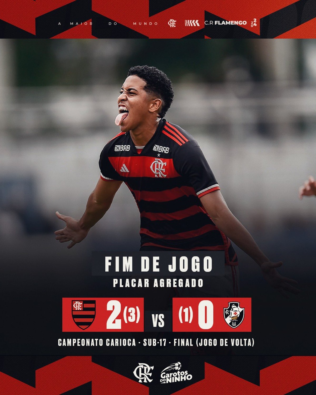 FIM DE JOGO! Flamengo conquista título carioca Sub-17 ao vencer Vasco na Gávea