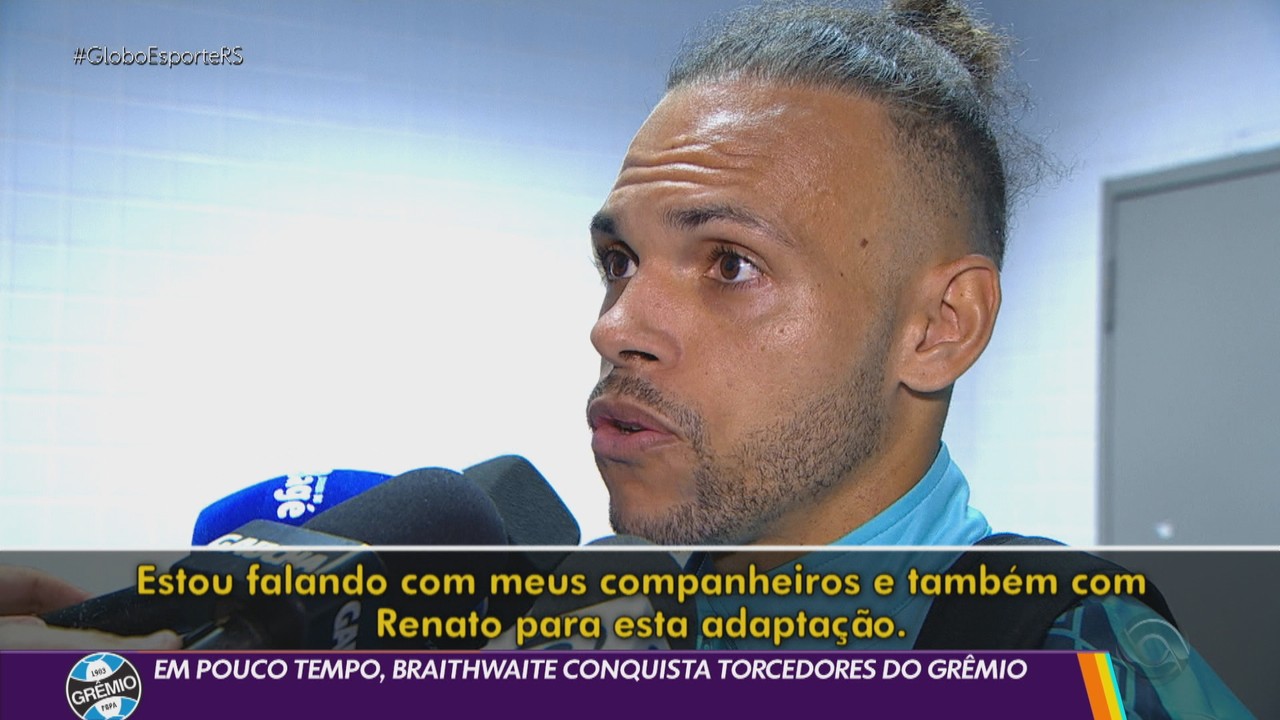 Em pouco tempo, Braithwaite conquista torcedores do Grêmio