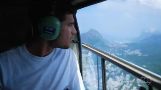 De helicóptero a bondinho: "carioca" Carlos Alcaraz faz turismo no Rio - Programa: Jornal Nacional 