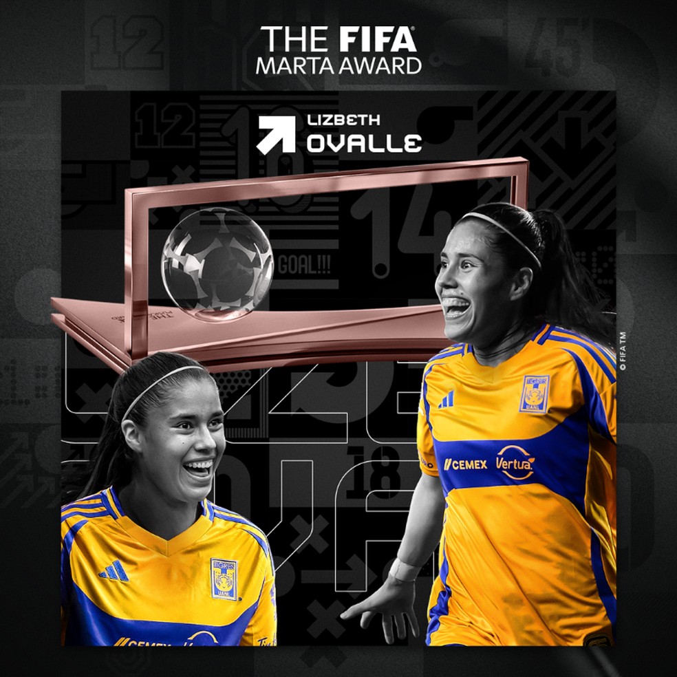 Prêmio Marta para Lizbeth Ovalle — Foto: Reprodução / Fifa