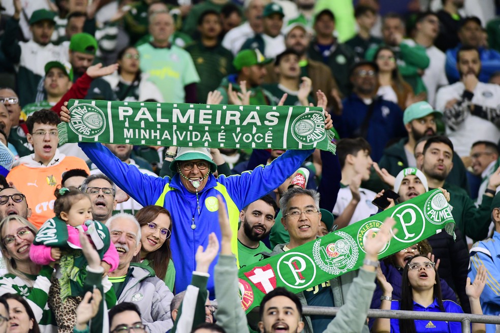 Torcida do Palmeiras em jogo no Allianz Parque — Foto: Marcos Ribolli