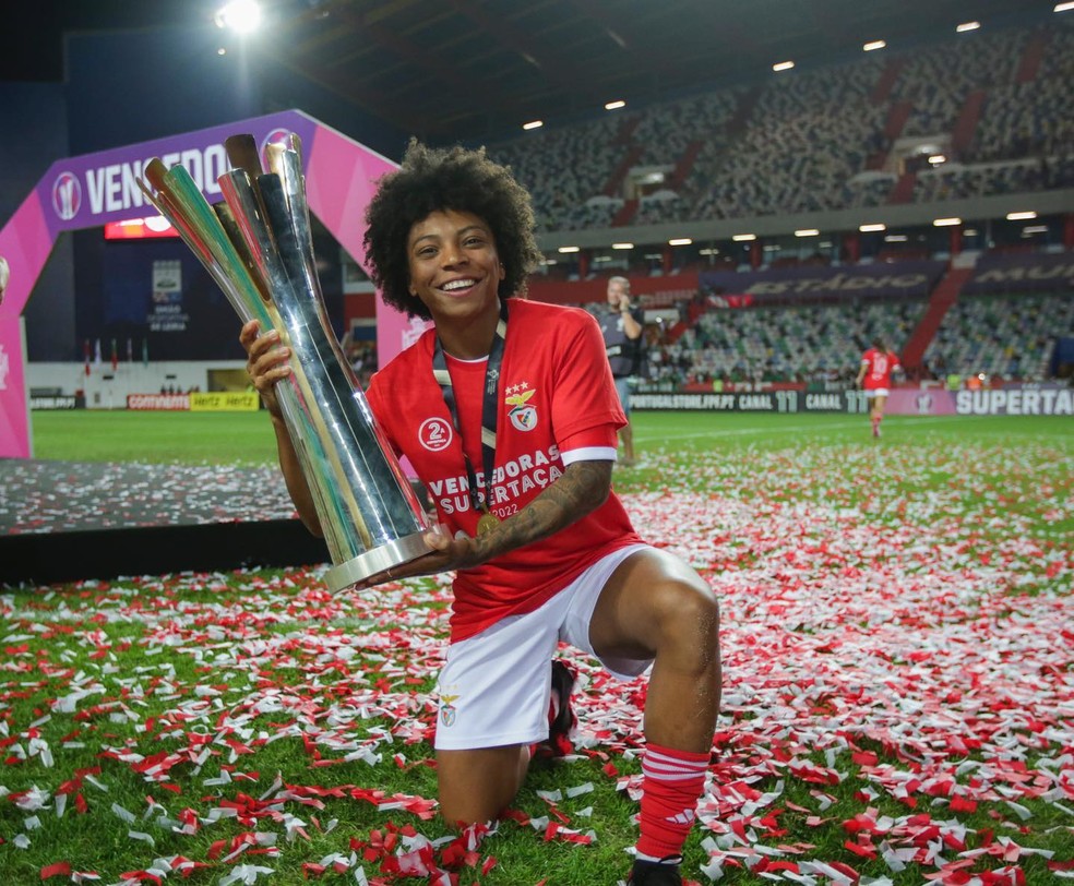Valéria Cantuário, Benfica, Supertaça de Portugal — Foto: Reprodução/Redes Sociais