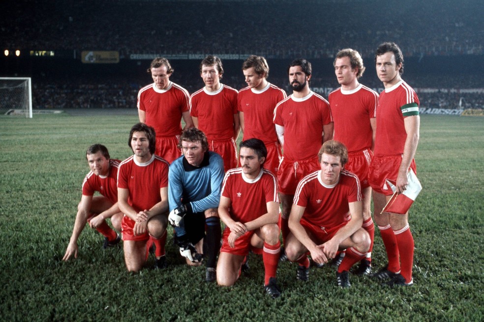 Formação do Bayern no Intercontinental de 1976 contra o Cruzeiro — Foto: Divulgação/ Bayern