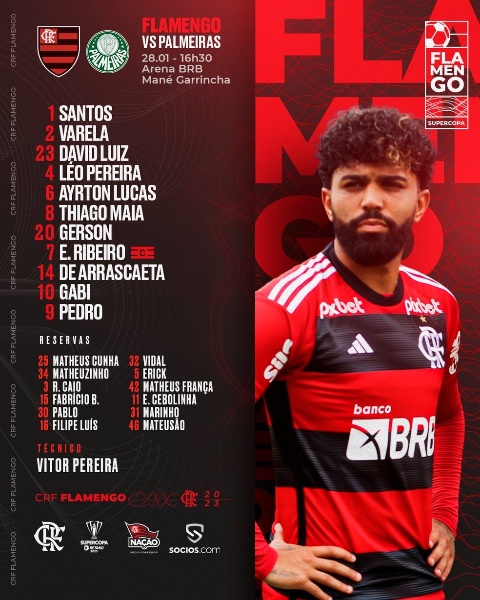 Com 9 jogos e 2 competições, veja calendário do Flamengo no