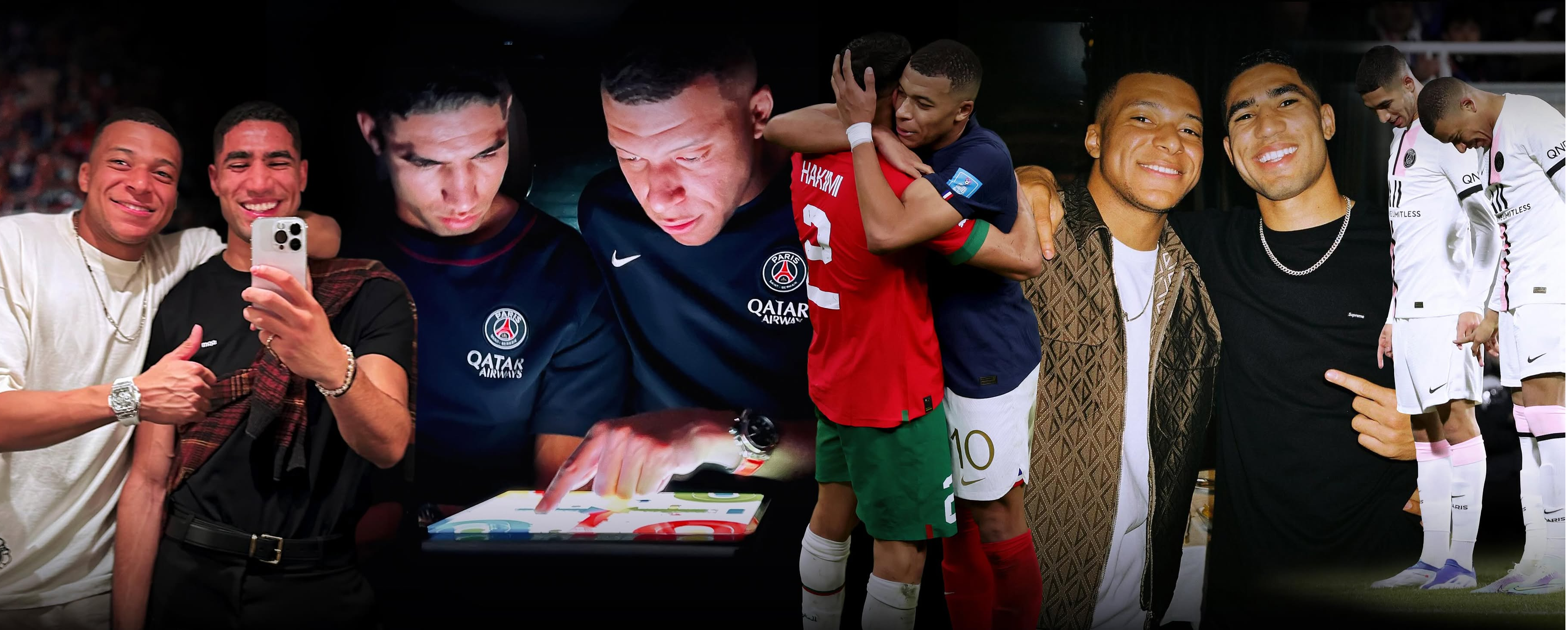 Jantares, festas e até encontro com Bad Bunny: a amizade de Mbappé e Hakimi, rivais na Copa do Mundo