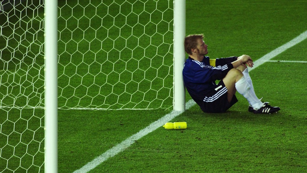 Goleiro Oliver Kahn após final da Copa de 2002 — Copa do Mundo e F1