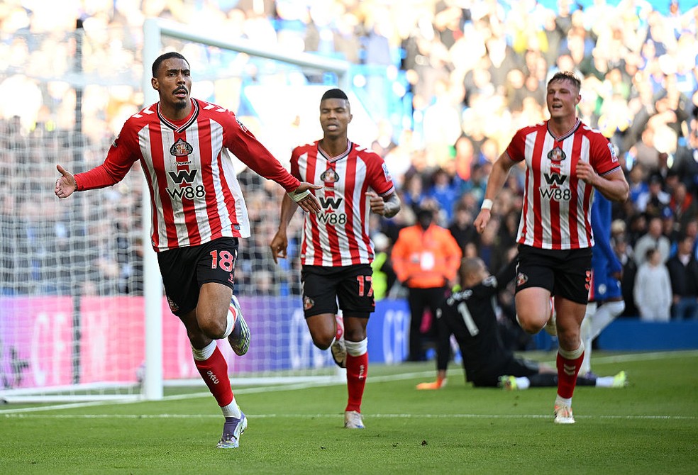 Sunderland comemora um gol na Premier League.