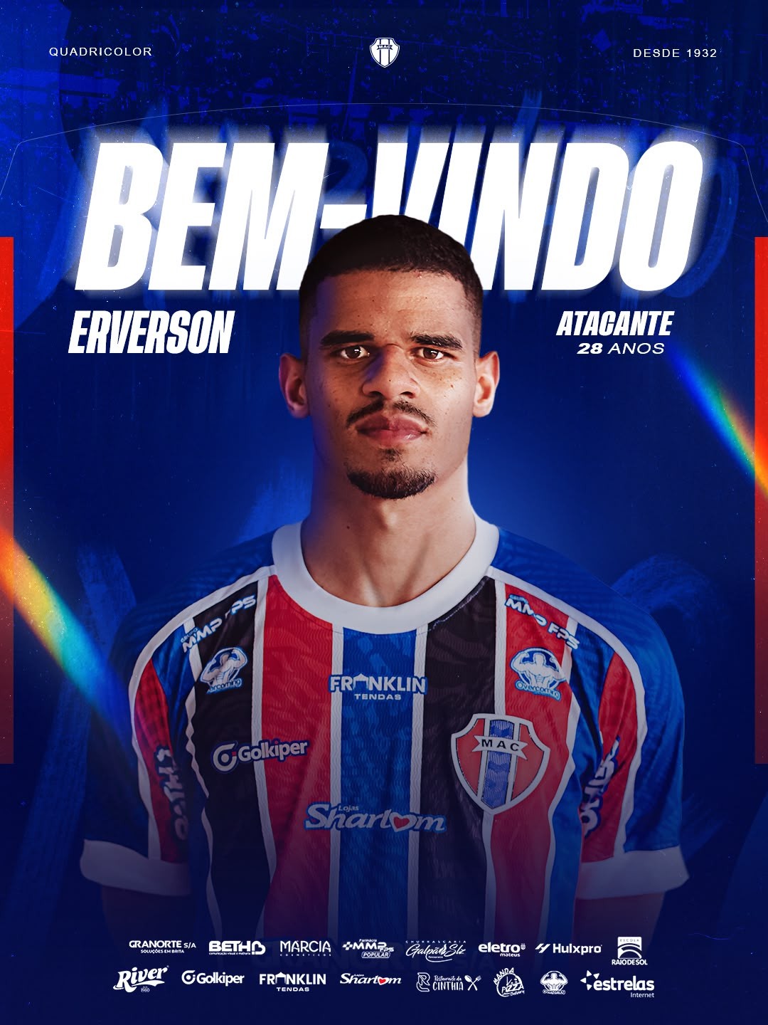 MAC anuncia a contratação do atacante Erverson para a sequência da Série C