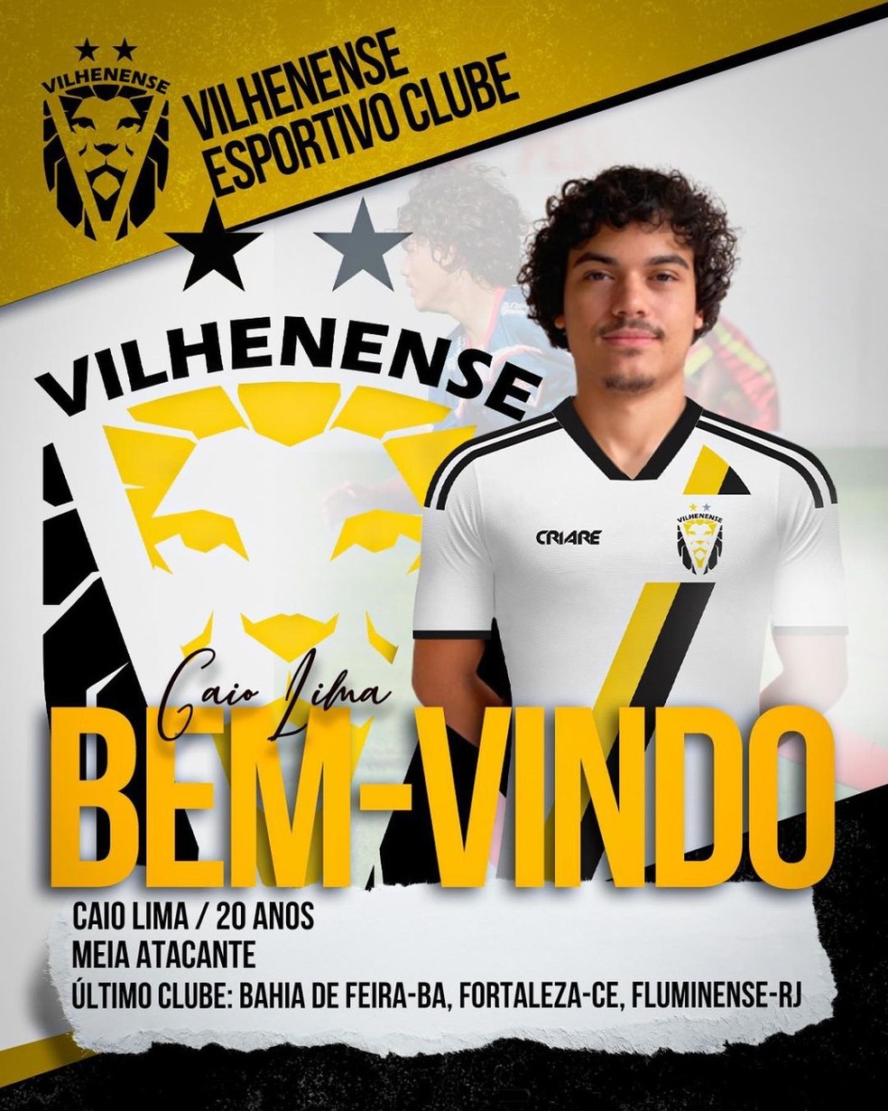 Caio Lima é apresentado no Vilhenense — Foto: Divulgação/Vilhenense