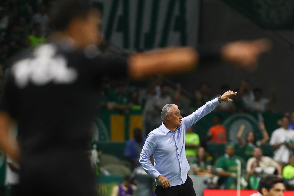 Tite durante Palmeiras x Flamengo
