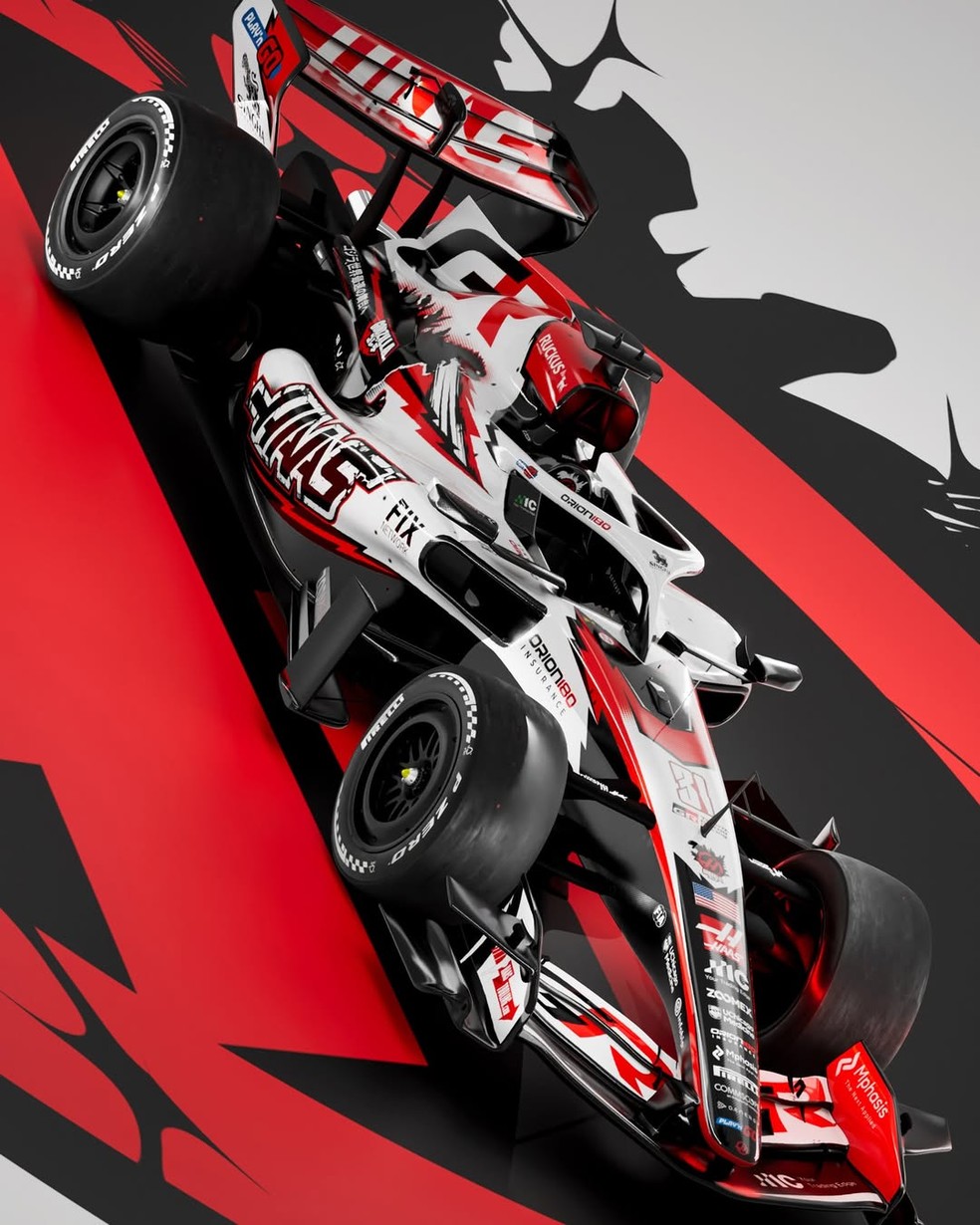 Haas anuncia parceria com Godzilla para GP do Japão — Foto: Divulgação