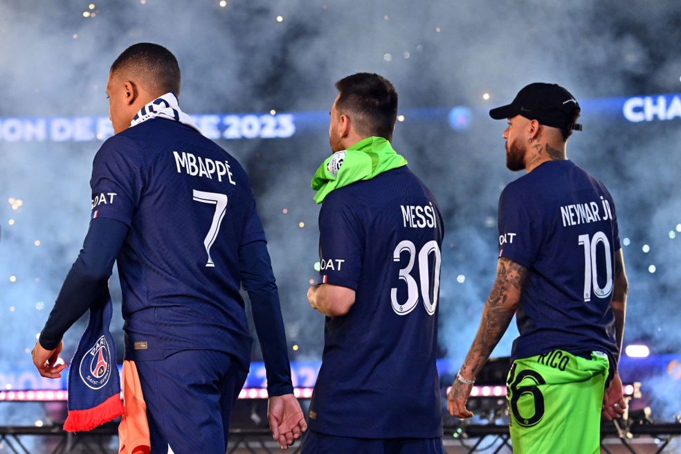 Mbappé, Messi, and Neymar failed to win the Champions League with PSG — Photo: Getty Images