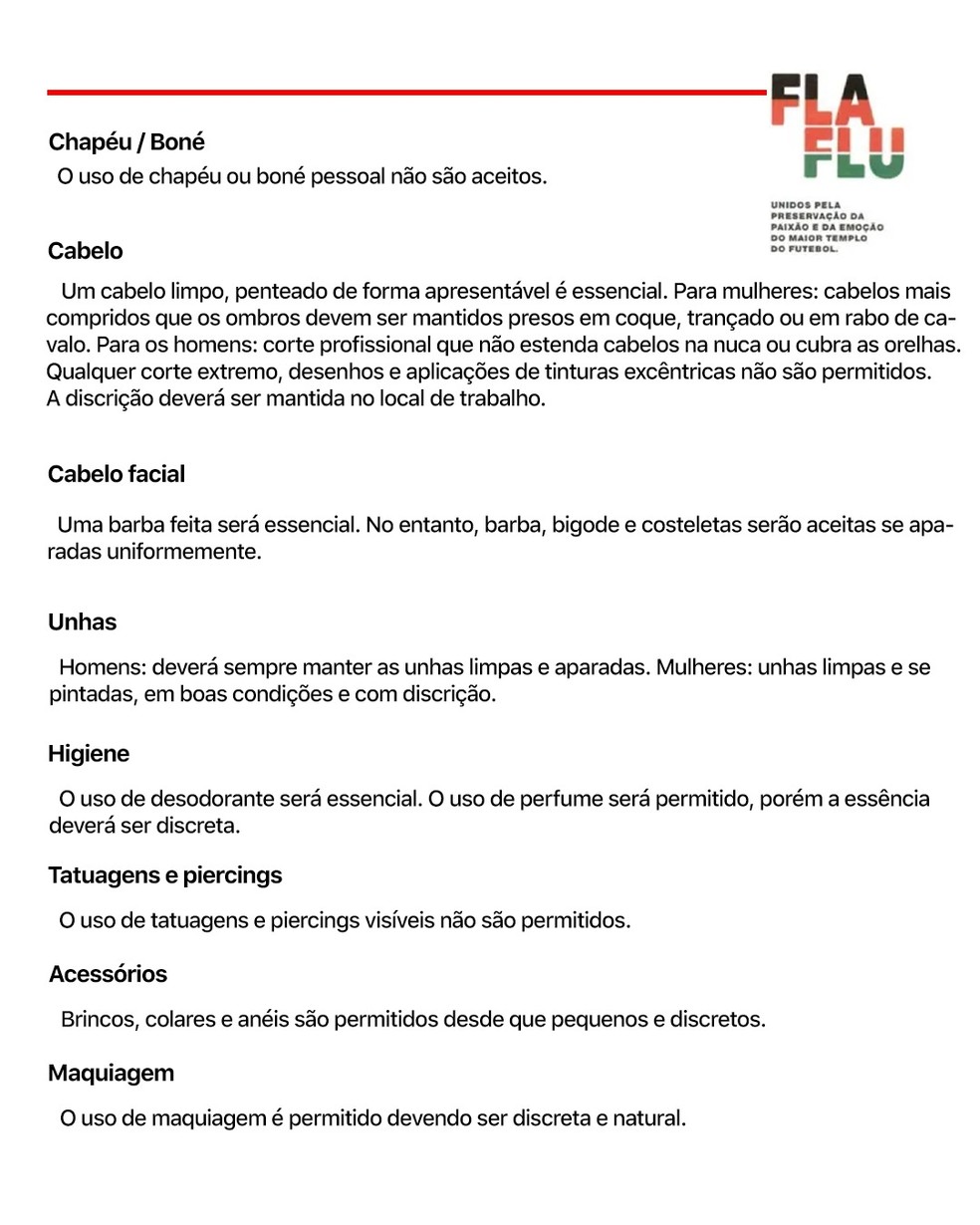 Flamengo e Fluminense vetam tatuagens visíveis e citam 