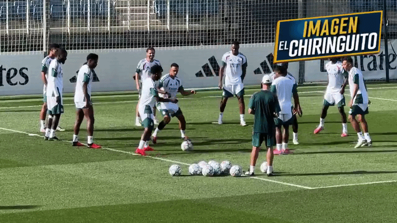 Vini Jr. dá caneta em Alexander-Arnold no treino, e Rüdiger cai na gargalhada; vídeo