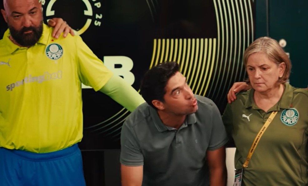 Abel adota discurso inflamado na preleção antes de Palmeiras x Botafogo — Foto: Reprodução/TV Palmeiras