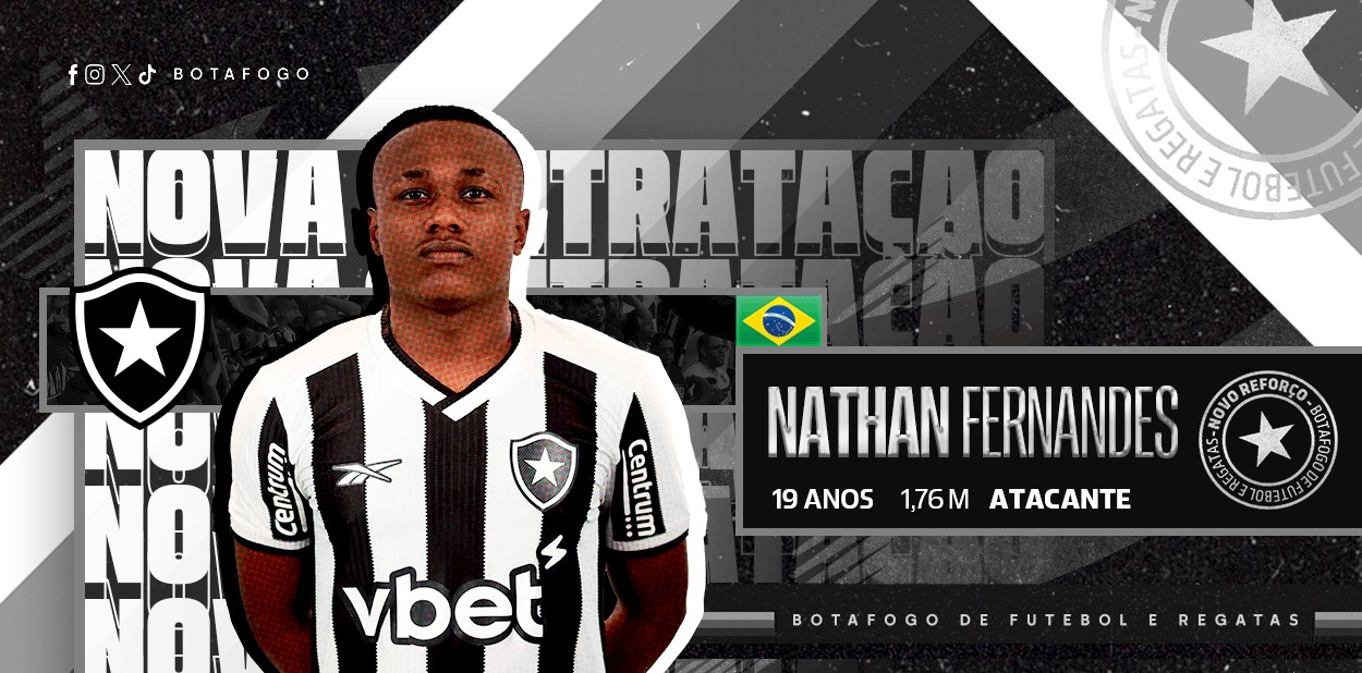Botafogo anuncia a contratação de Nathan Fernandes, ex-Grêmio