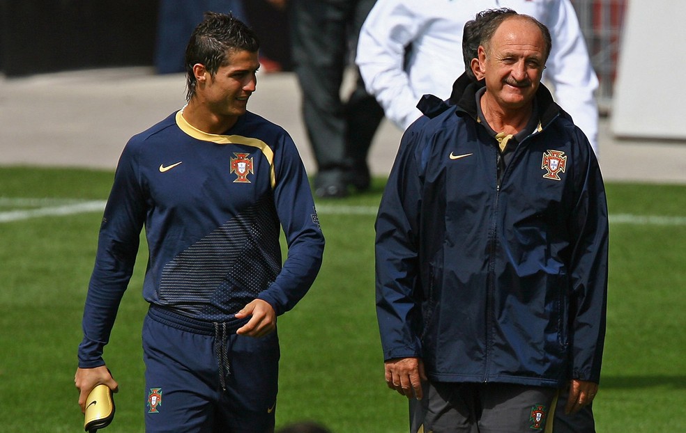 Cristiano Ronaldo e Felipão na seleção de Portugal