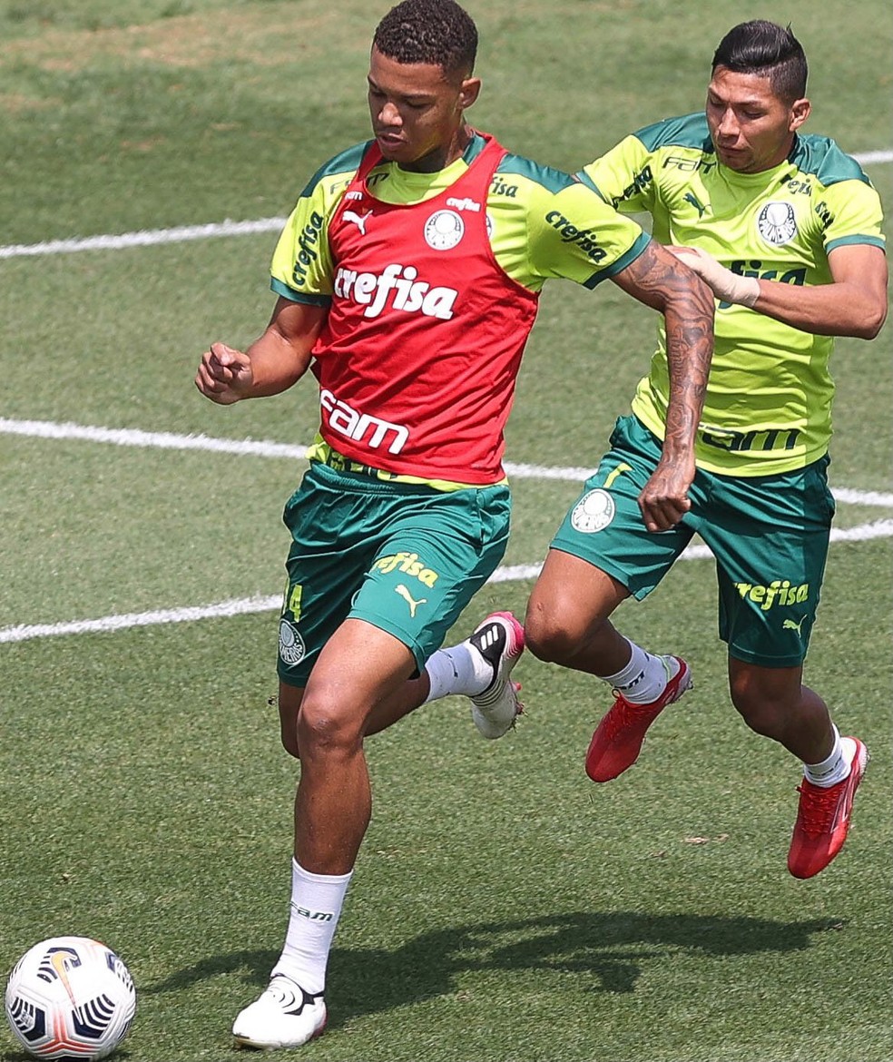 Kaylan em treino do Palmeiras — Foto: Divulgação/Palmeiras