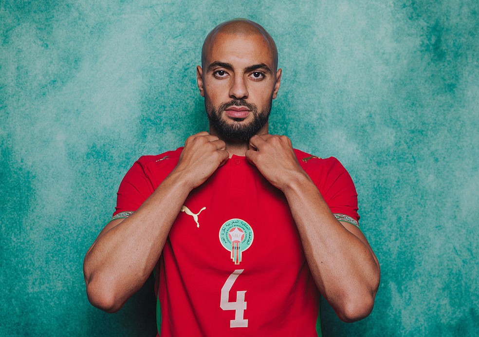 Sofyan Amrabat Marrocos Copa do Mundo — Foto: Charlotte Wilson - FIFA/FIFA via Getty Images