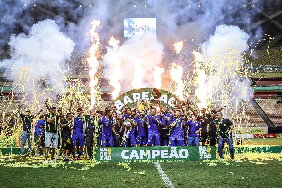 Nacional campe&atilde;o do segundo turno do Campeonato Amazonense 2025 &mdash; Foto: Fernando Vasconcelos/Nacional